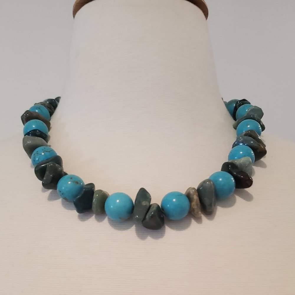 OOAK Kriaytions Turtle Blue Stone Necklace NEW - Picture 2 of 8